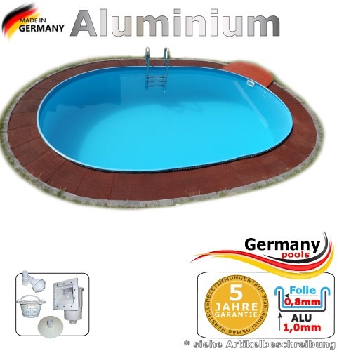 Aluminium Pool 5,30 x 3,20 x 1,50 m Alu Einbaupool