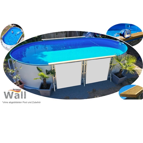 Ovalpool freistehend 7,30 x 3,60 m Germany-Pools Wall