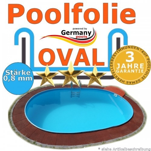 Poolfolie 7,15 x 4,0 x 1,2 m x 0,8 bis 1,5 m