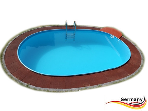Pool OVAL Becken 4,9 x 3,0 x 1,2m Stahlwand Schwimmbecken 
