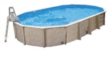 Aufstellbecken 12,5 x 6,4 x 1,32 m oval Center Pool freistehend Set