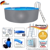 Edelstahlpool 350 x 125 cm Komplettset