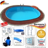 Pool oval 4,5 x 3,0 x 1,2 m Komplettset