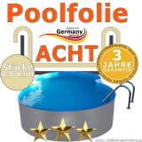 Poolfolie sand 4,70 x 3,00 x 1,35 m x 0,8 Einhängebiese achtform