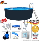 Stahl-Pool 300 x 125 cm Komplettset Anthrazit