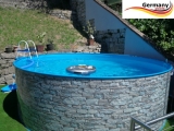 Gartenpool 730 x 120 cm Poolset Stone Pool Steinoptik