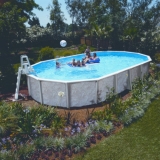 Aufstellpool 9,75 x 4,9 x 1,32 m Center Pool oval freistehend