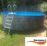 Gartenpool 600 x 120 cm Poolset Stone Pool Steinoptik