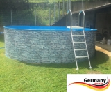 Gartenpool 600 x 120 cm Poolset Stone Pool Steinoptik