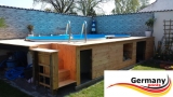 Achtformbecken aus Edelstahl 8,55 x 5,0 x 1,25 m Komplettset