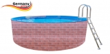 Schwimmingpool 3,5 x 1,2 Ziegel-Optik