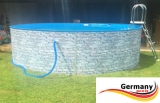 Gartenpool 600 x 120 cm Poolset Stone Pool Steinoptik