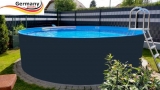 Stahl-Pool 6,4 x 1,25 m Anthrazit